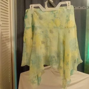 Exact Change skirt size L beautiful blue colors "18 in length